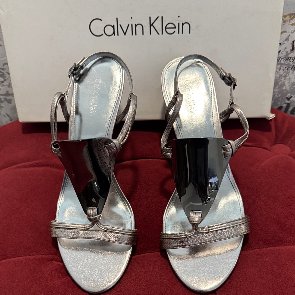 Calvin Klein Metallic Silver Sandals